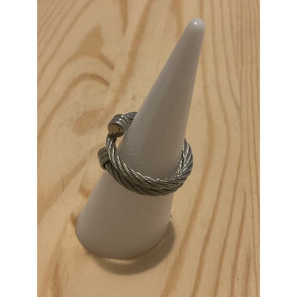Havana Silver Cable Twisted Ring Adjustable - Picture 2 of 6